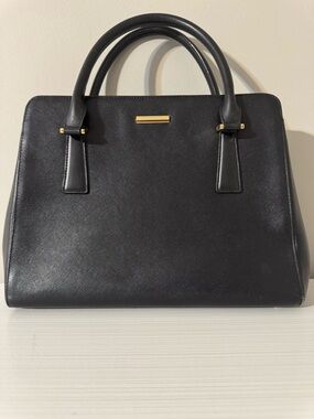 Burberry Black Structured Satchel with Gold Hardware